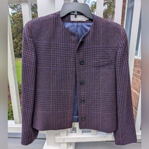Women's Wool Plaid Evan Picone Blazer